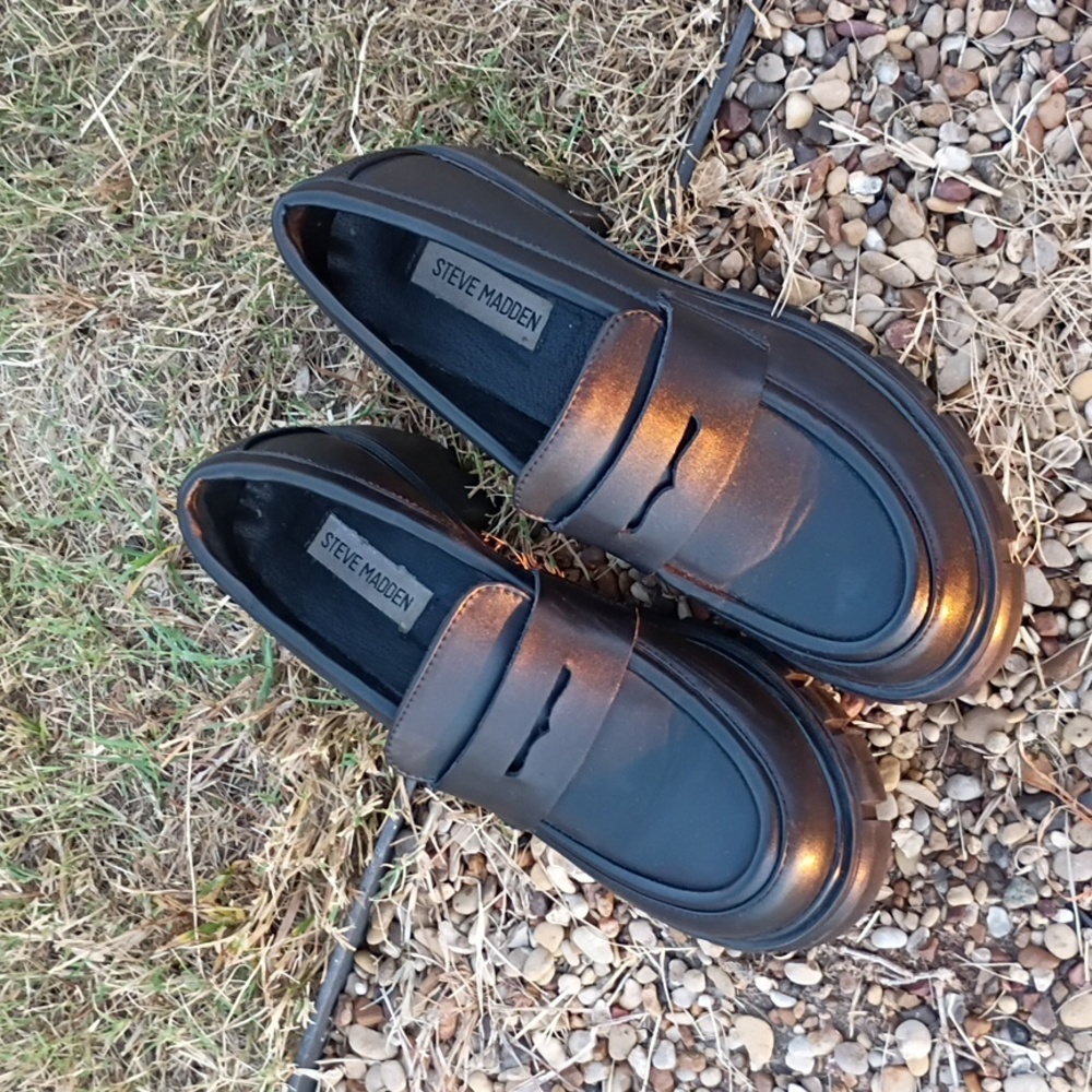 Steve Madden Shiny Black Men's Loafers